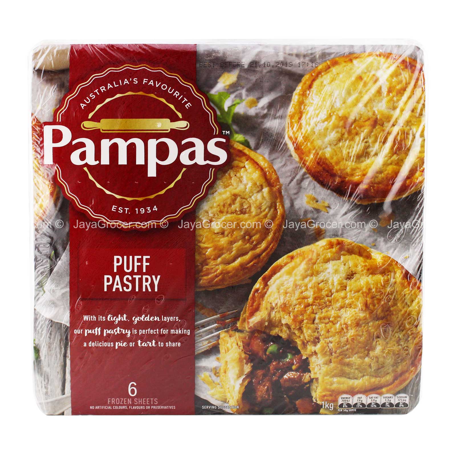 Pampas Ready Rolled Puff Pastry 1kg - Image 2