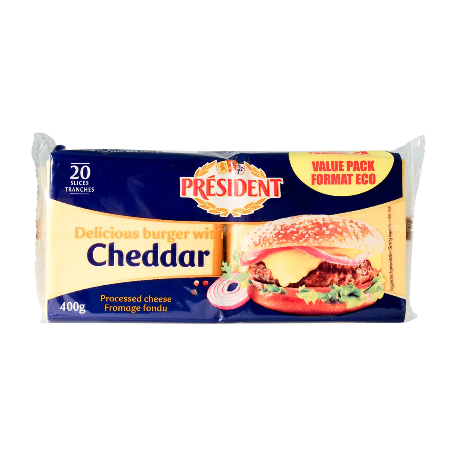 President Burger Cheddar Cheese Slices 400g - Image 2