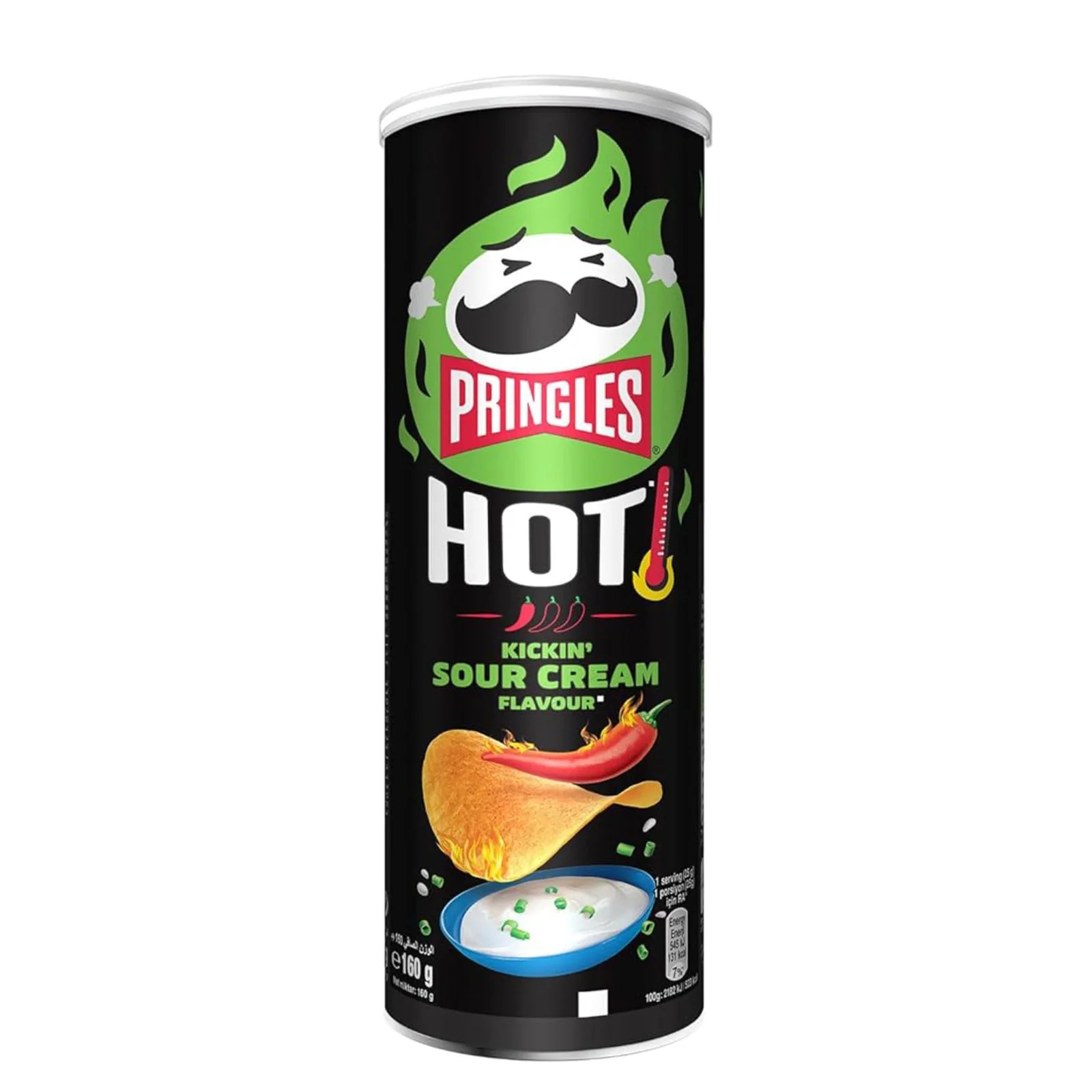 Pringles Flame Kicking Sour Cream Potato Chips (Belgium) 160g - Image 2