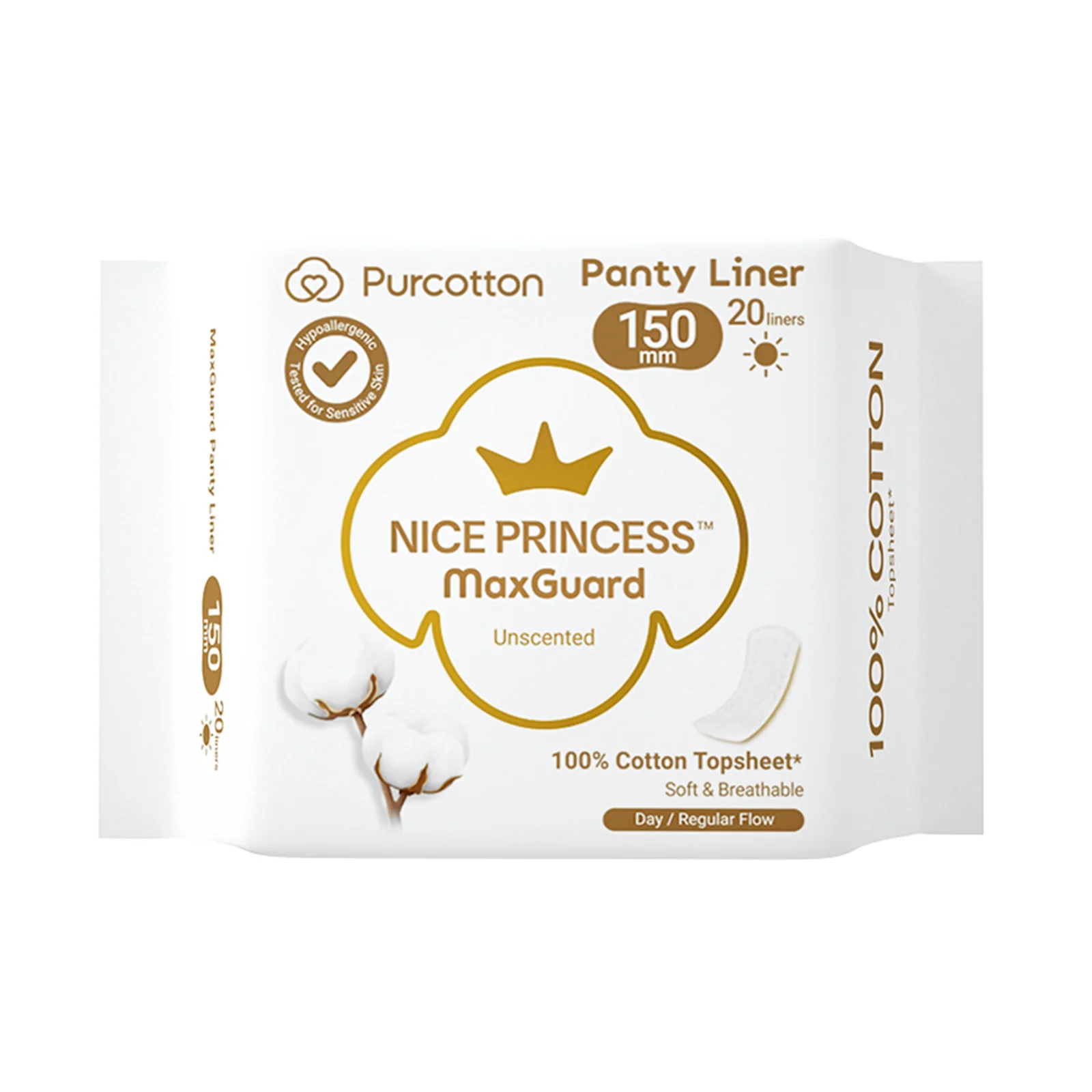 Purcotton Maxguards Pantyliner 150Mm 20pcs/pack
