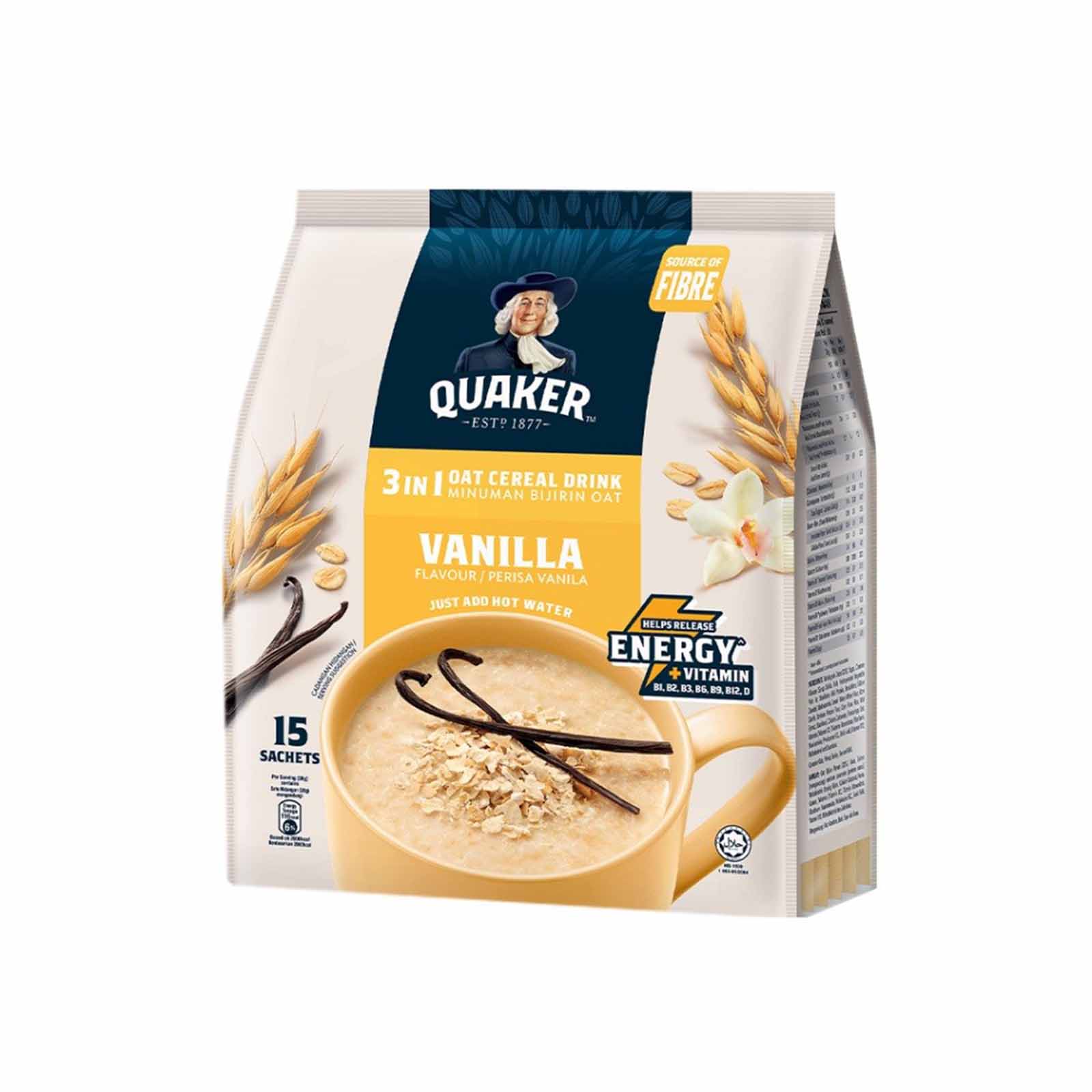 Quaker 3 in 1 Vital Vanilla Cereal Drink 28g x 15 - Image 3