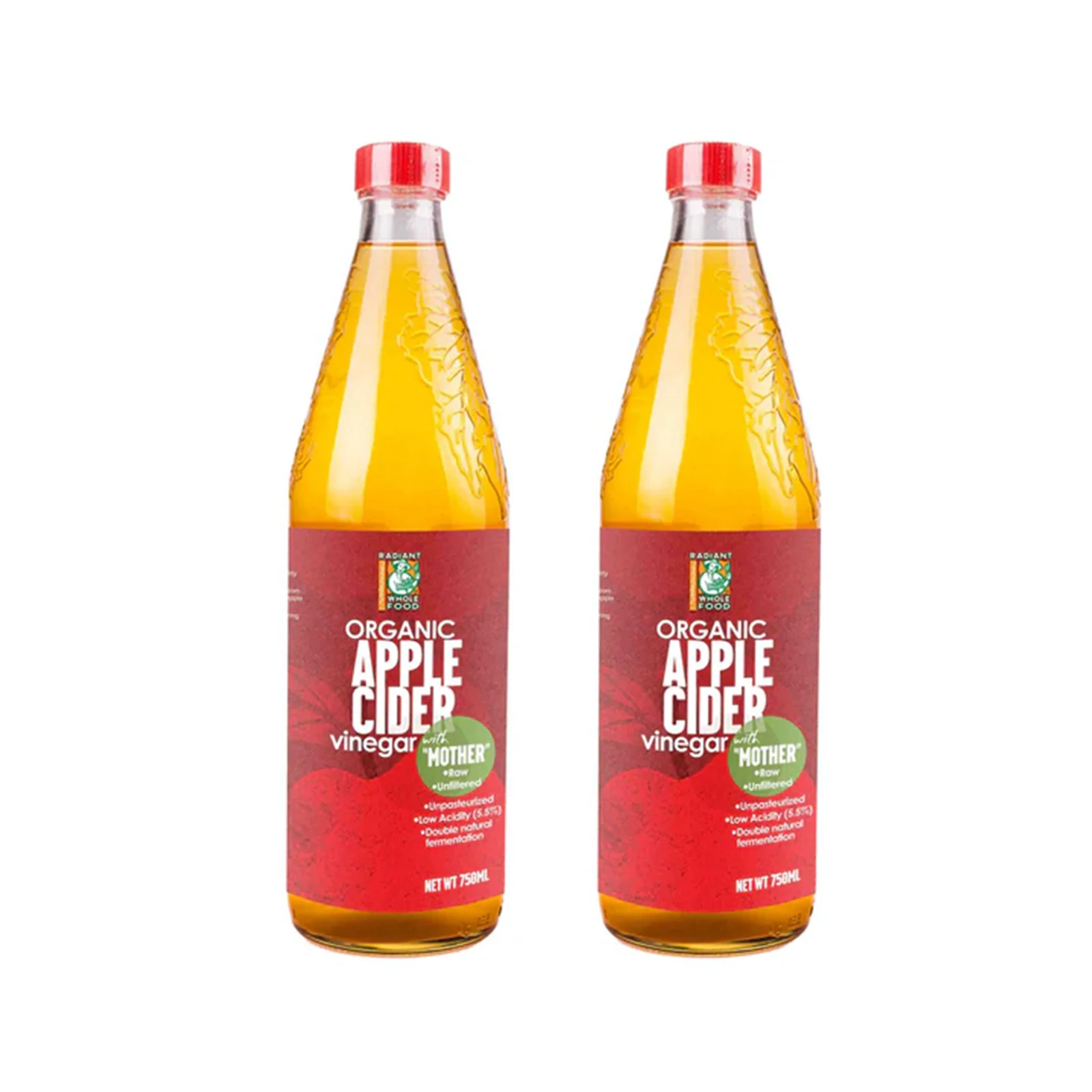 Radiant Organic Apple Cider Vinegar 750ml x 2 - Image 2