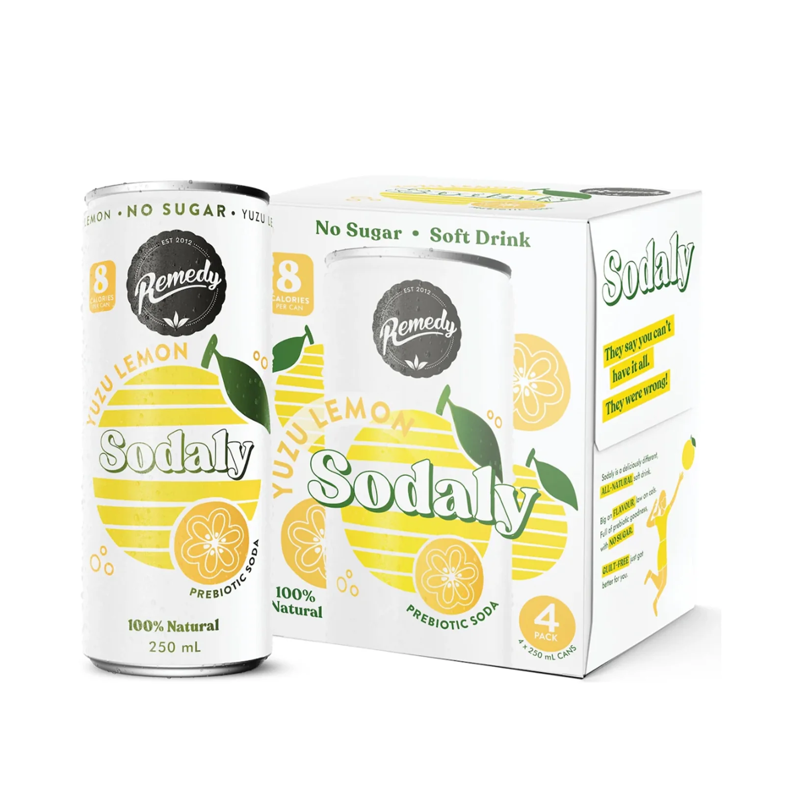 Remedy Sodaly Prebiotic Soda Yuzu Lemon 250ml - Image 2