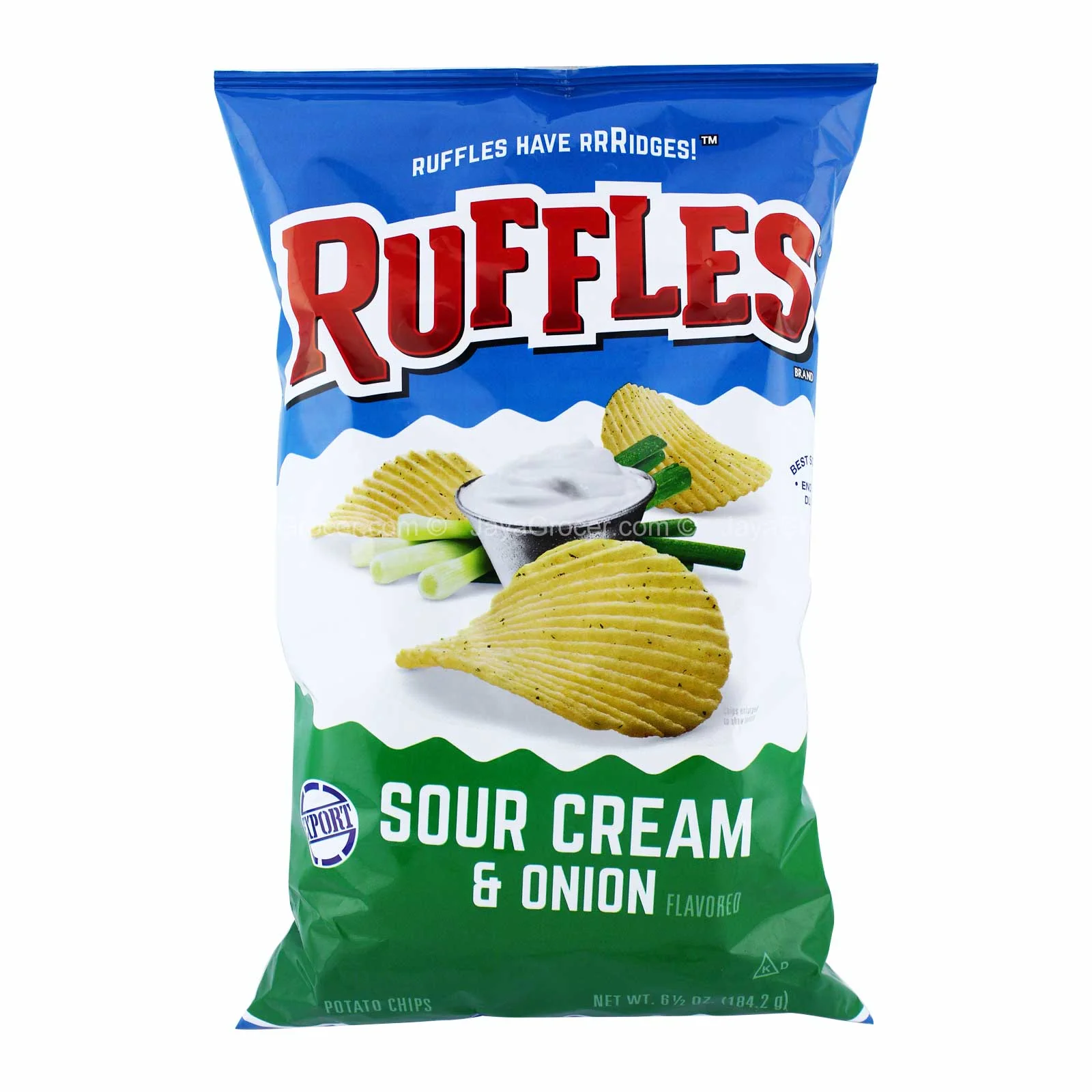 Ruffles Chips Sour Cream and Onion Potato Chips 184g - Image 2