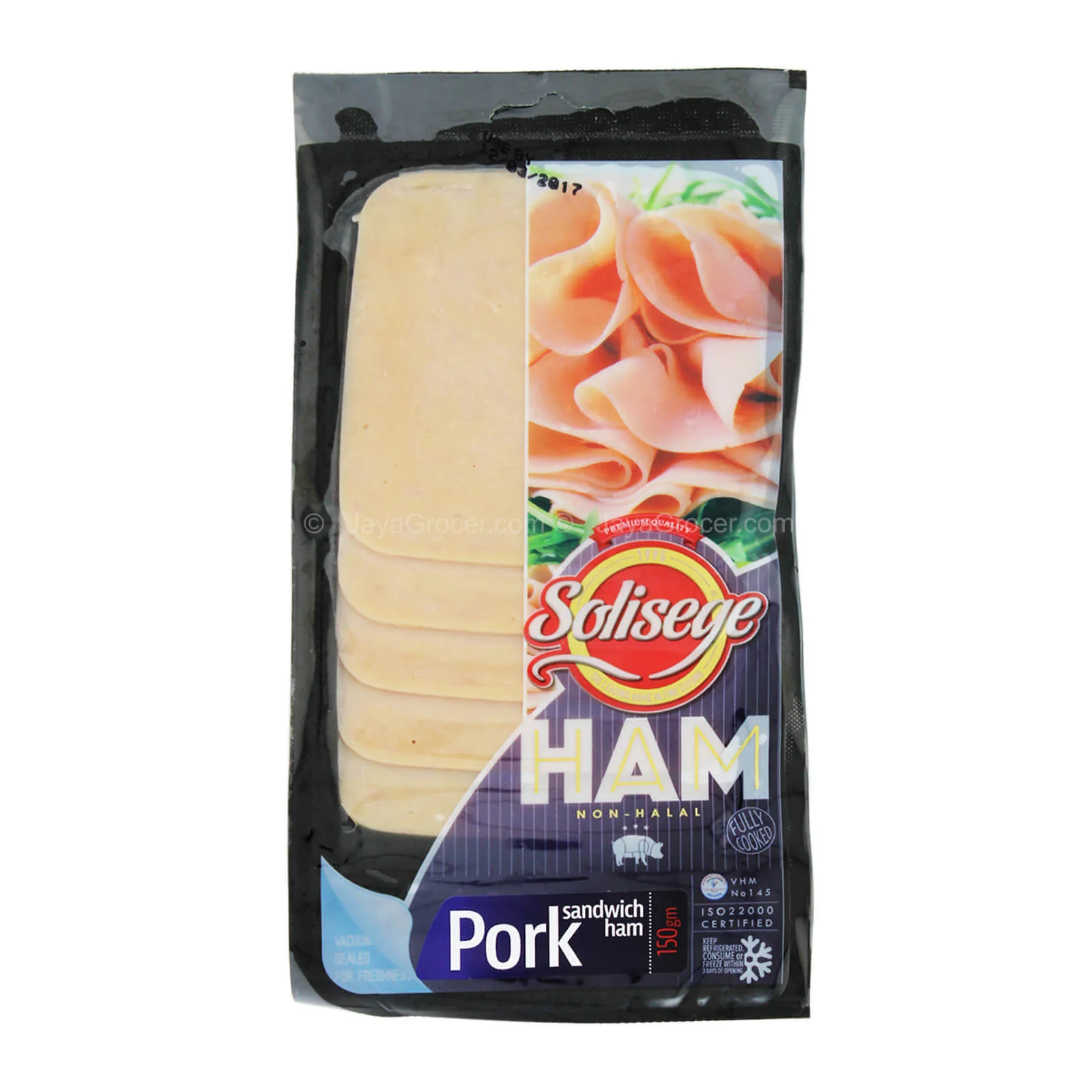 [NON-HALAL] Solisege Pork Sandwich Ham Slices 150g - Image 2