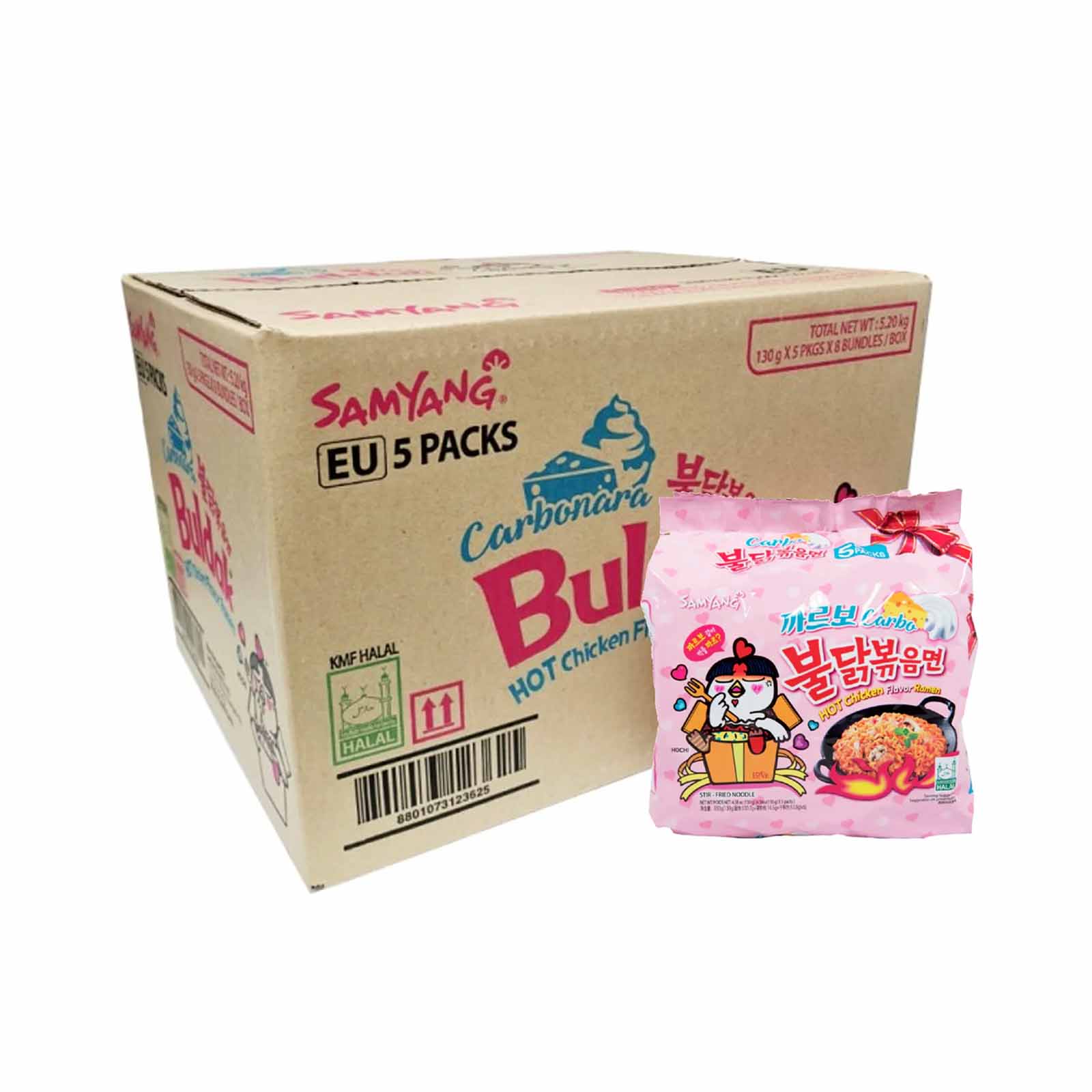 Samyang Buldak Hot Chicken Carbonara Ramen 140g x 5 - Image 2