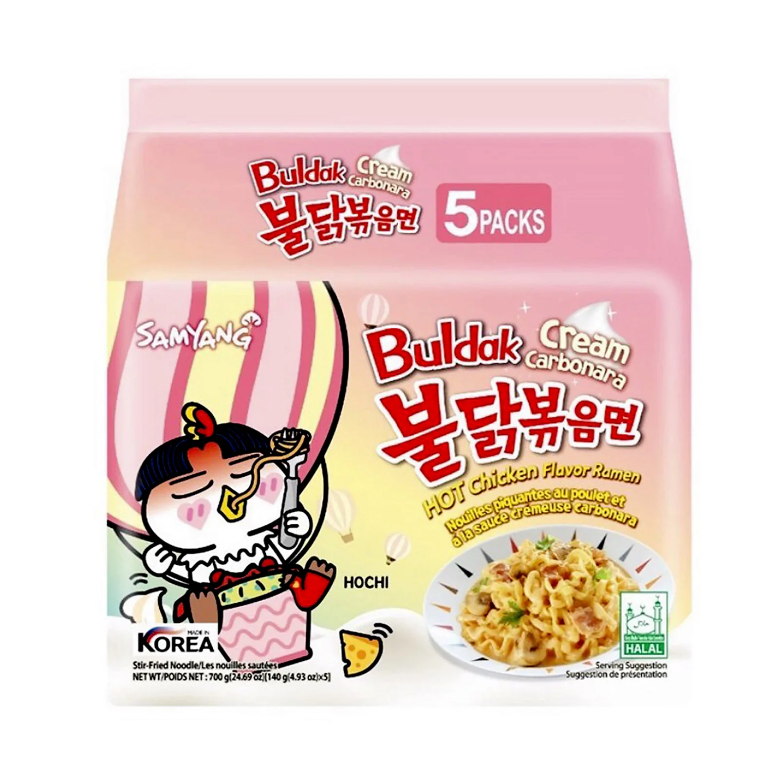 Samyang Buldak Hot Chicken Carbonara Ramen 140g x 5 - Image 3