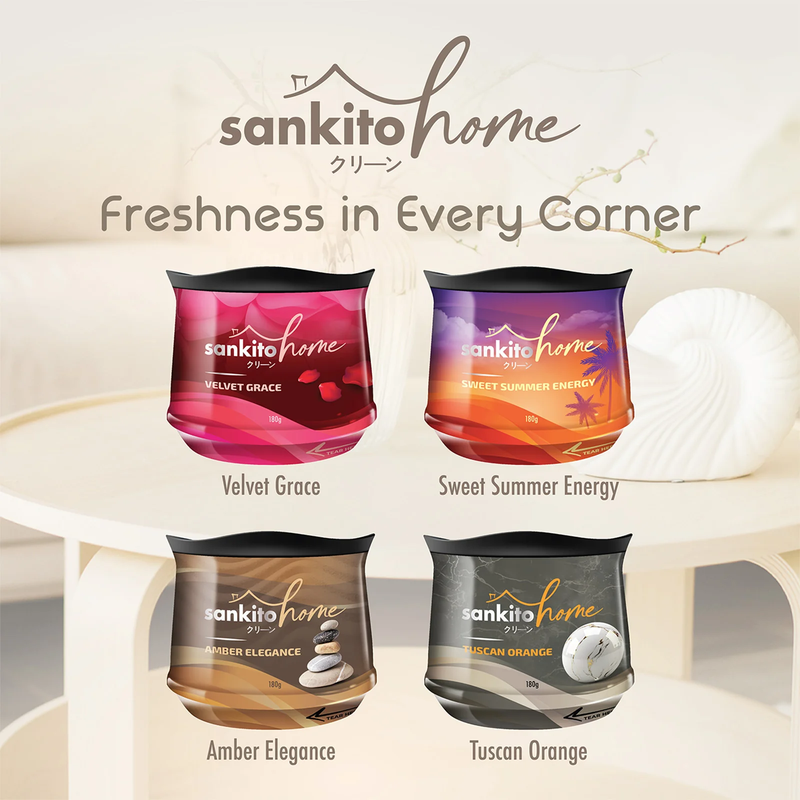 Sankito Home Air Freshener Gel Tuscan Orange 180g - Image 3