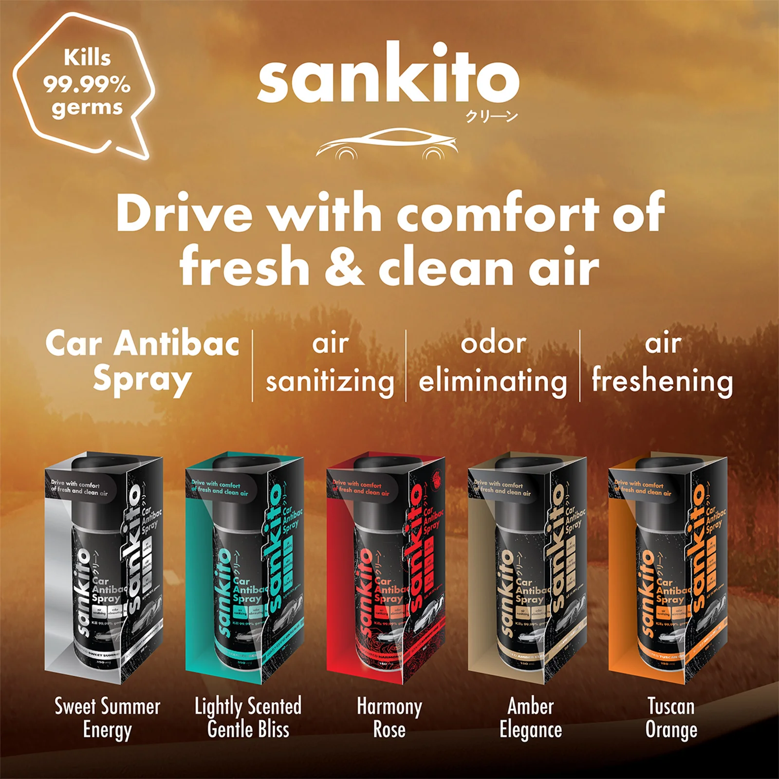 Sankito Car Antibac Spray Sweet Summer Energy 150ml - Image 3