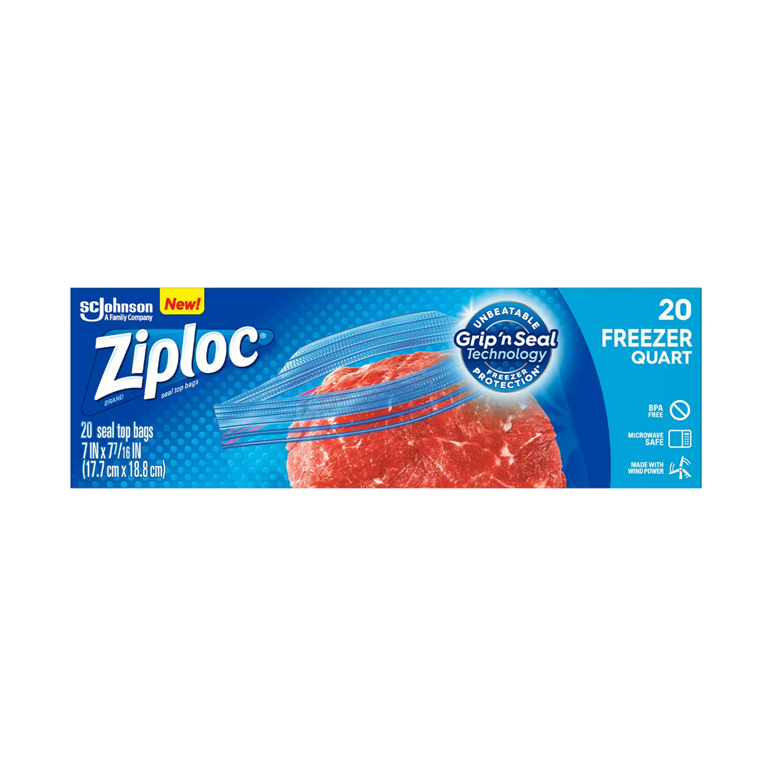 Sc Johnson Ziploc Seal Freezer Bags Quart 17.7cm x 18.8cm 20pcs/pack - Image 2