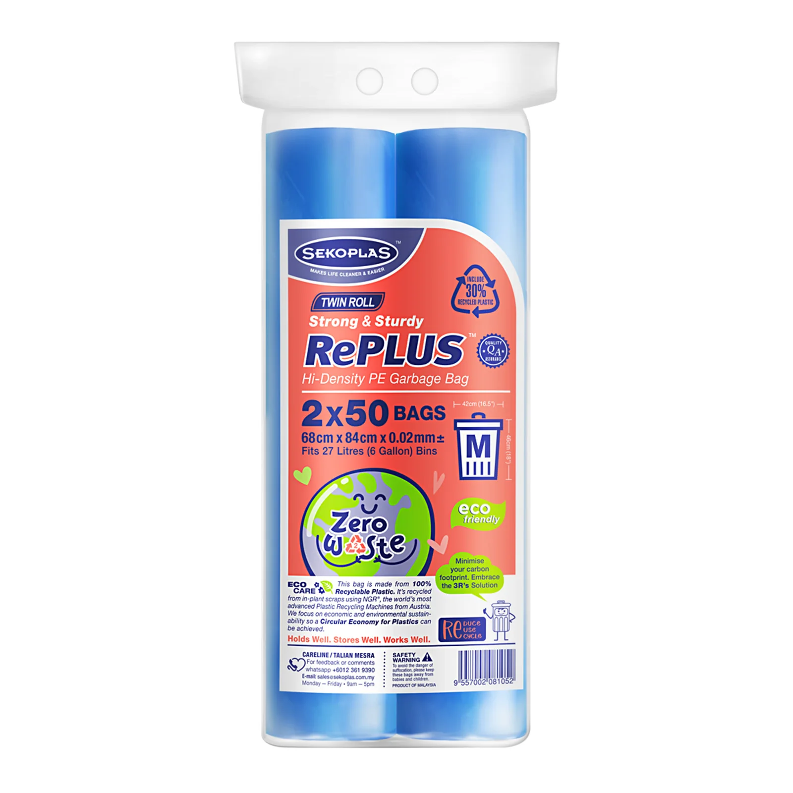 Sekoplas Replus Garbage Roll Medium (68 x 84cm x 20pcs) - Image 2