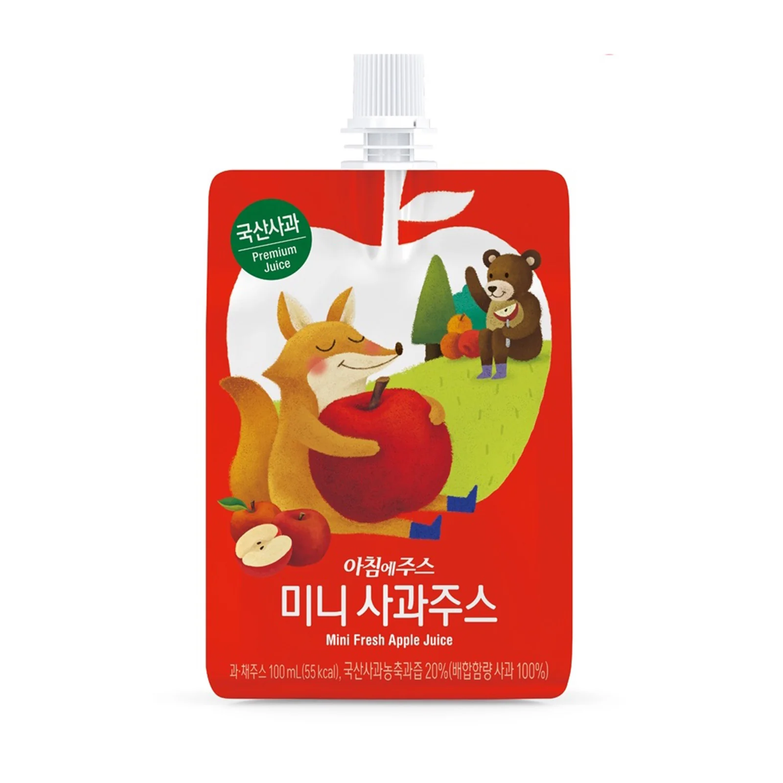 Seoul Milk Apple Juice Mini Pouch 100ml - Image 2