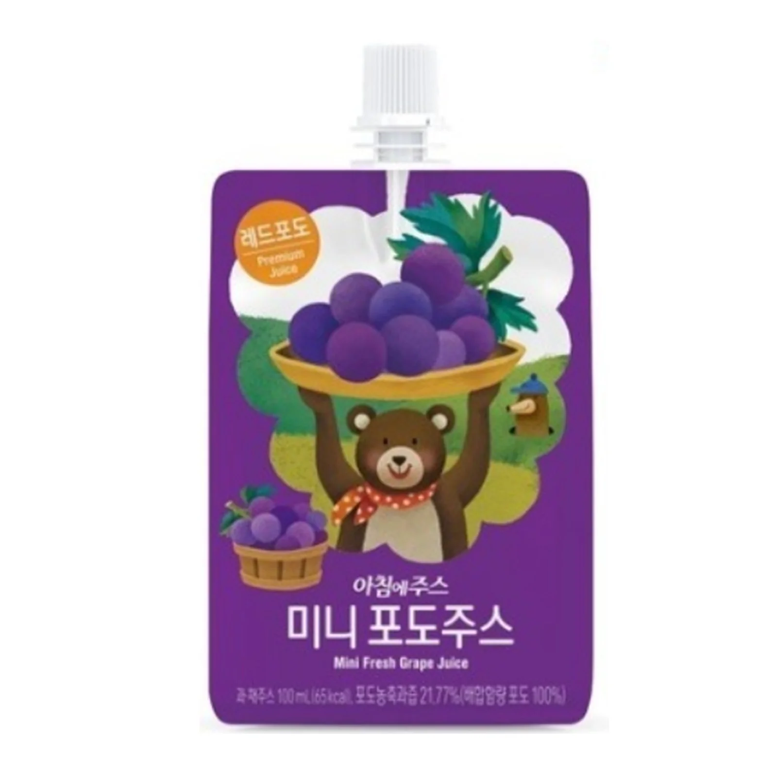 Seoul Milk Grape Juice Mini Pouch 100ml - Image 2