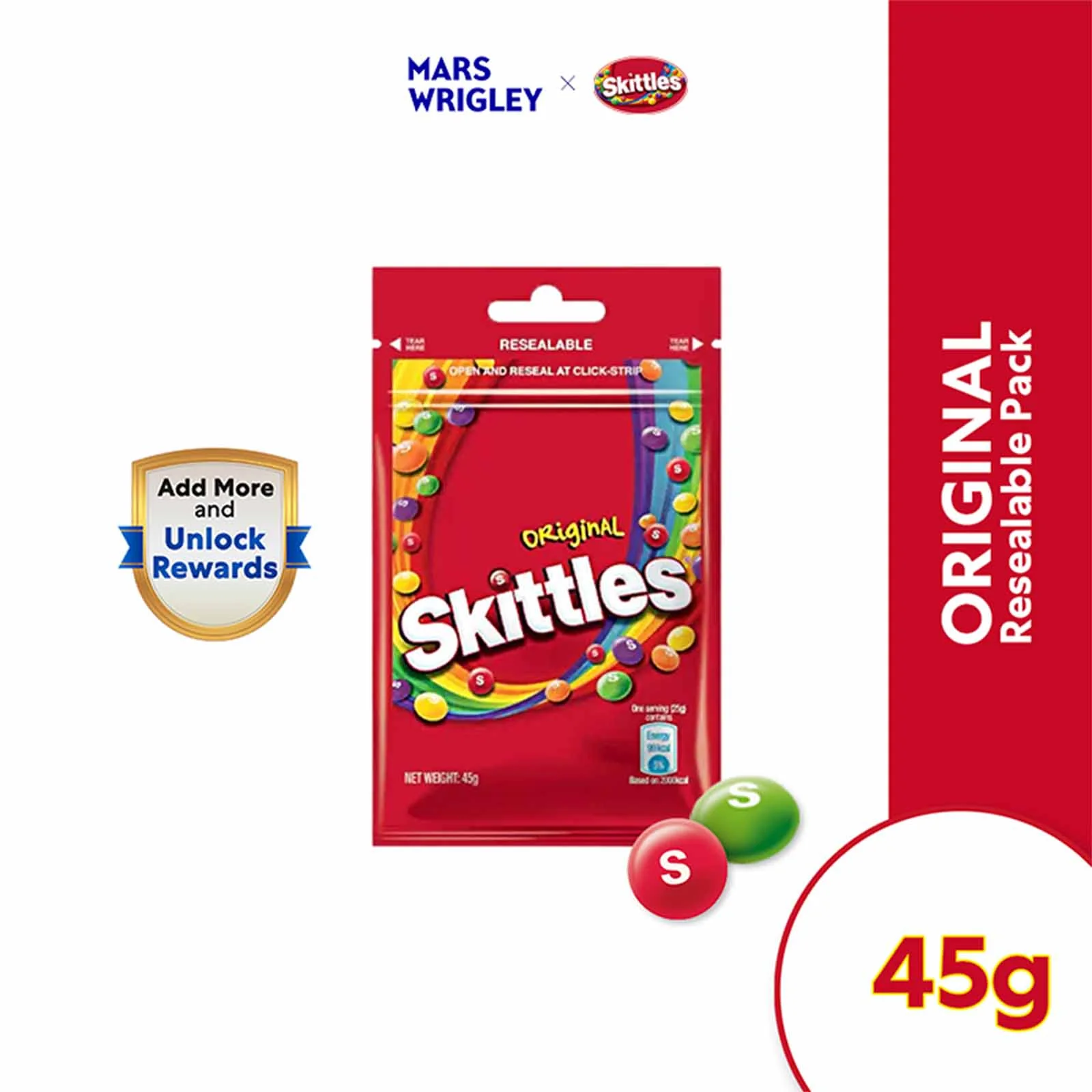 Skittles Original Fruit Flavour Candy 45g - Image 2