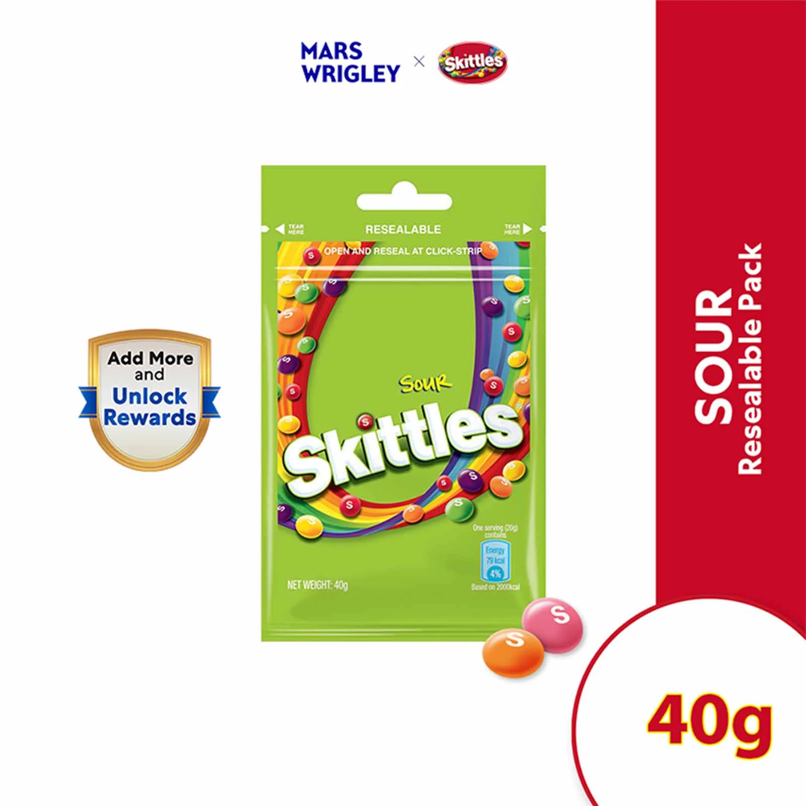 Skittles Sour Candy 40g - Image 3
