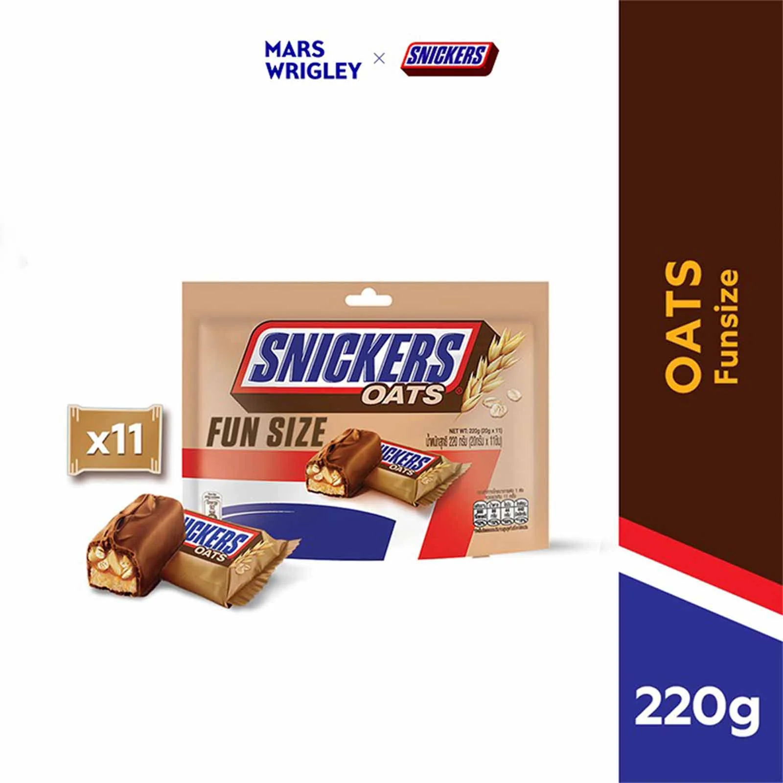 Snickers Fun Size Oats Chocolate Bar 220g - Image 2