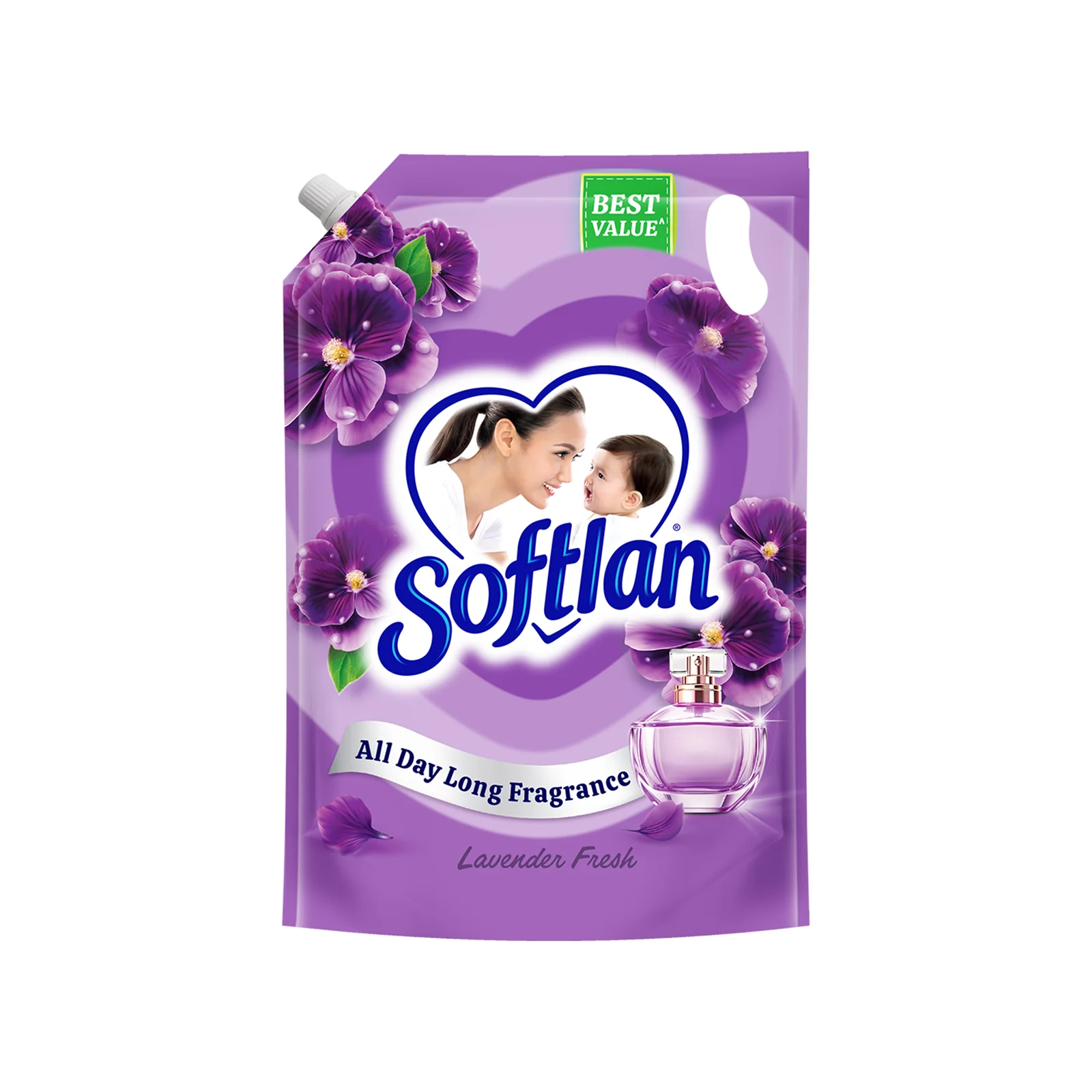 Softlan Lavender Fresh Fabric Softener Refill 1.4L - Image 2
