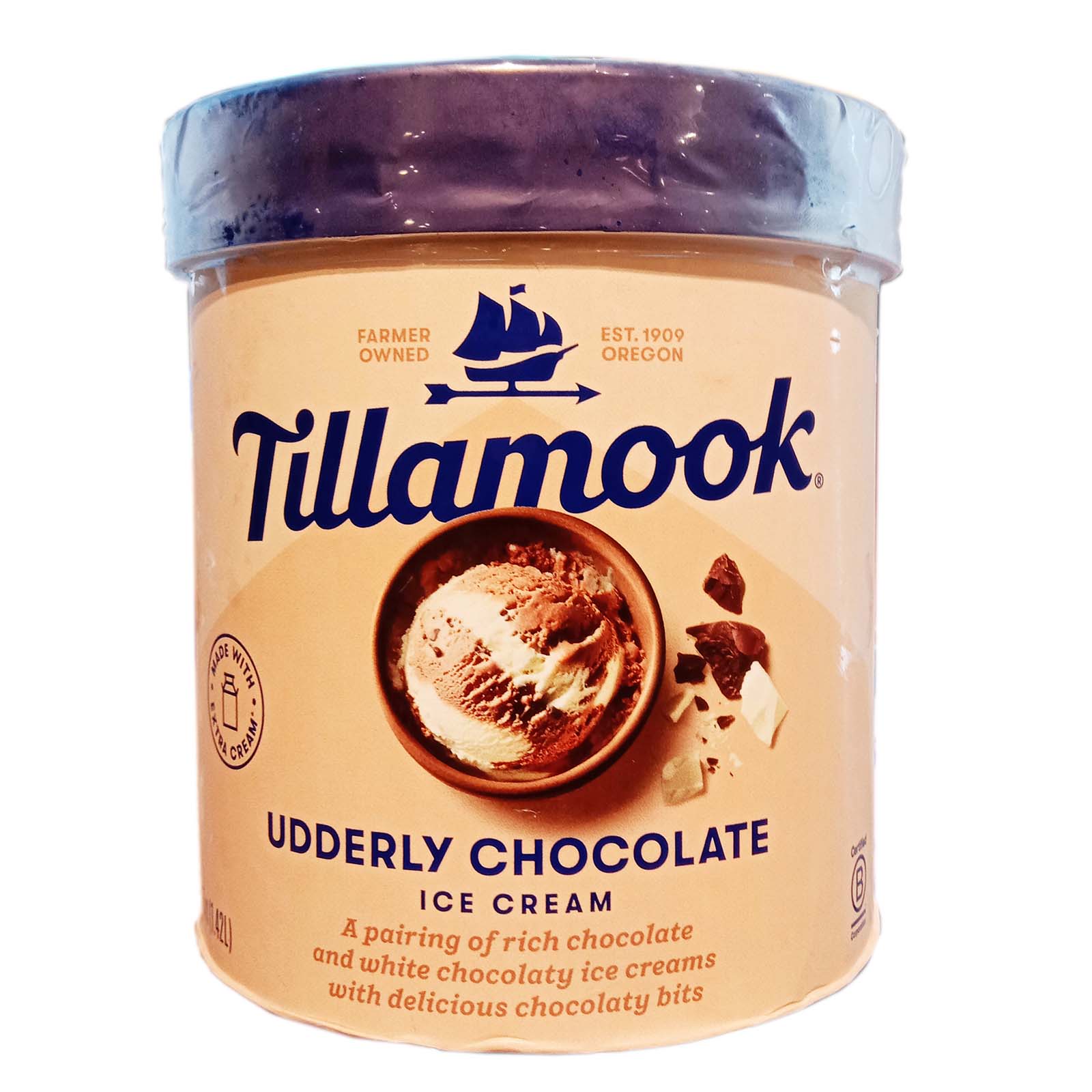Tillamook Udderly Chocolate Ice Cream Tub 1.42L - Image 2
