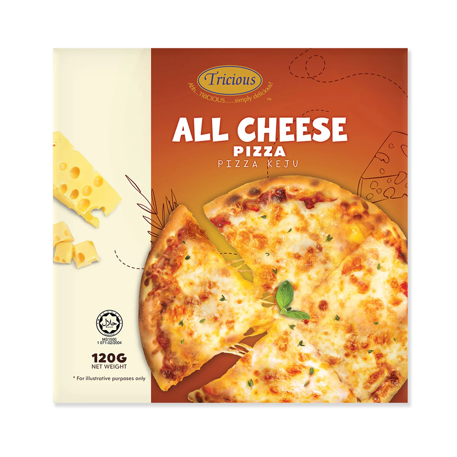 Tricious 6 Inch All Cheese Pizza 120g - Image 2