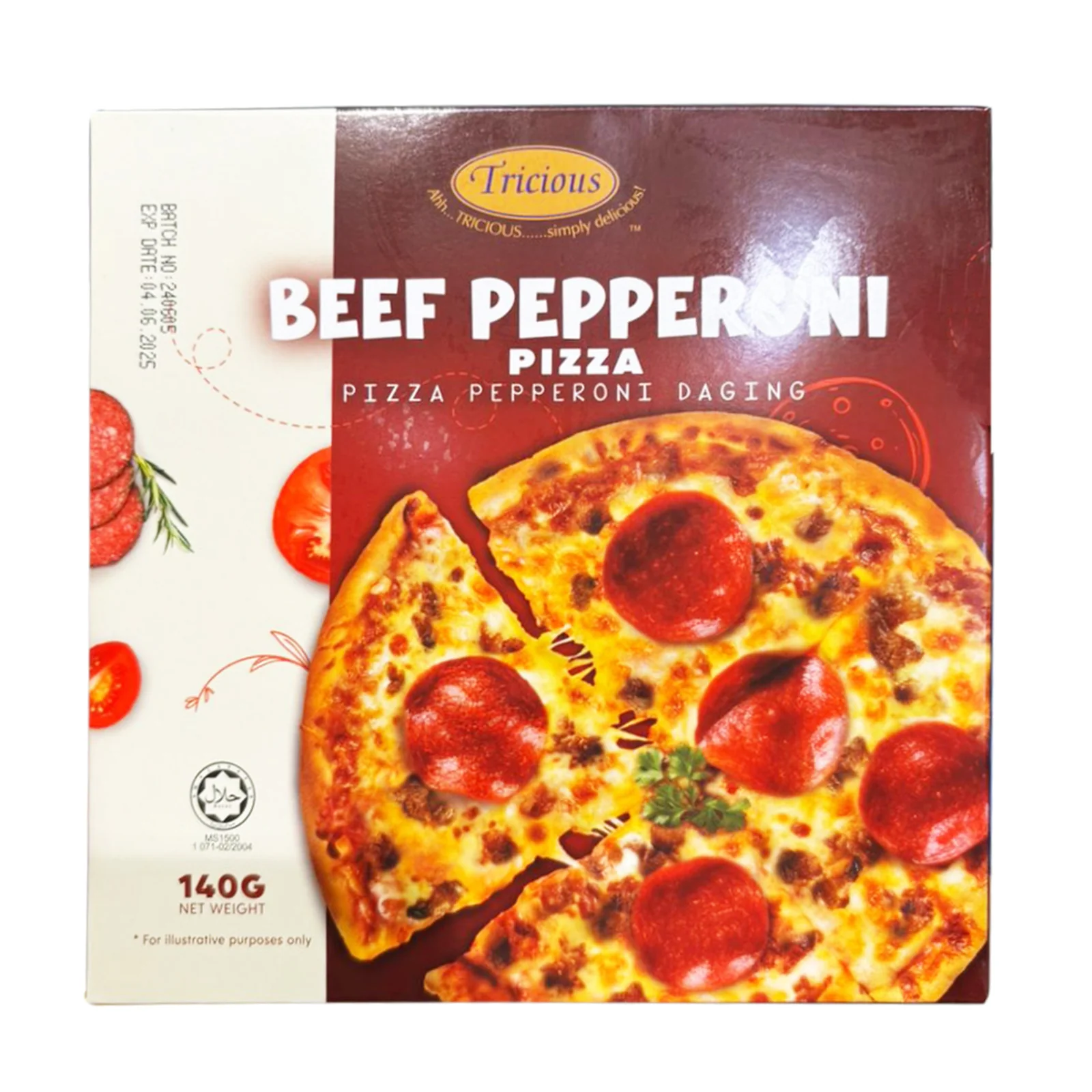 Tricious 6 Inches Beef Pepperoni Frozen Pizza 140g - Image 2