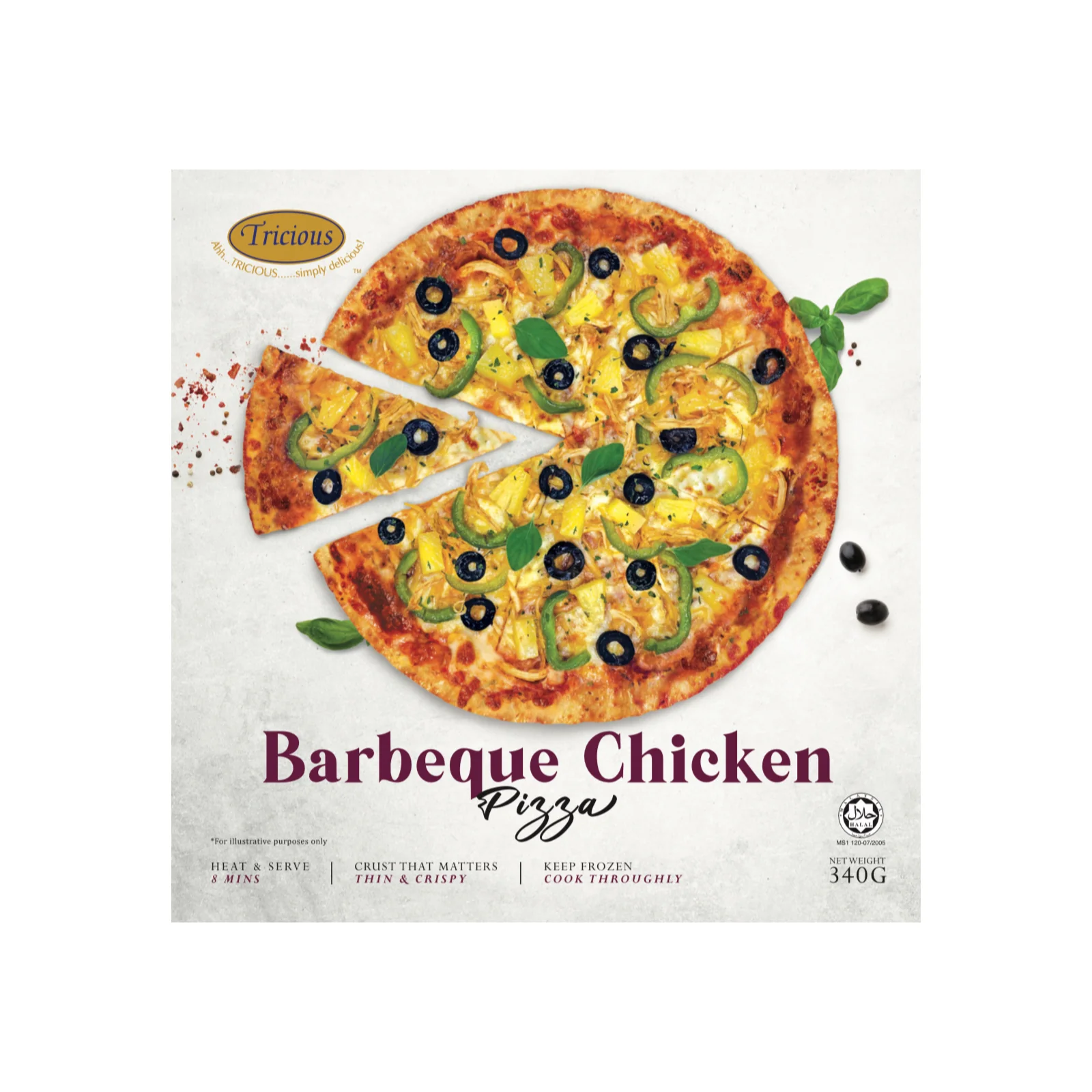 Tricious 9.5 Inch BBQ Chicken Pizza 340g - Image 2