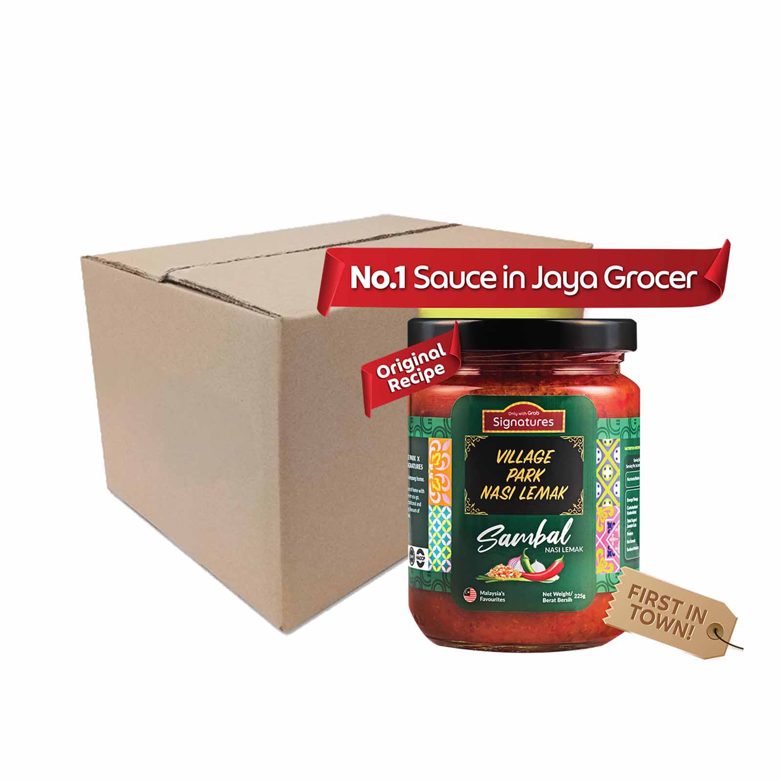 Grab Signatures Village Park Nasi Lemak Original Sambal Jar 225g - Image 2