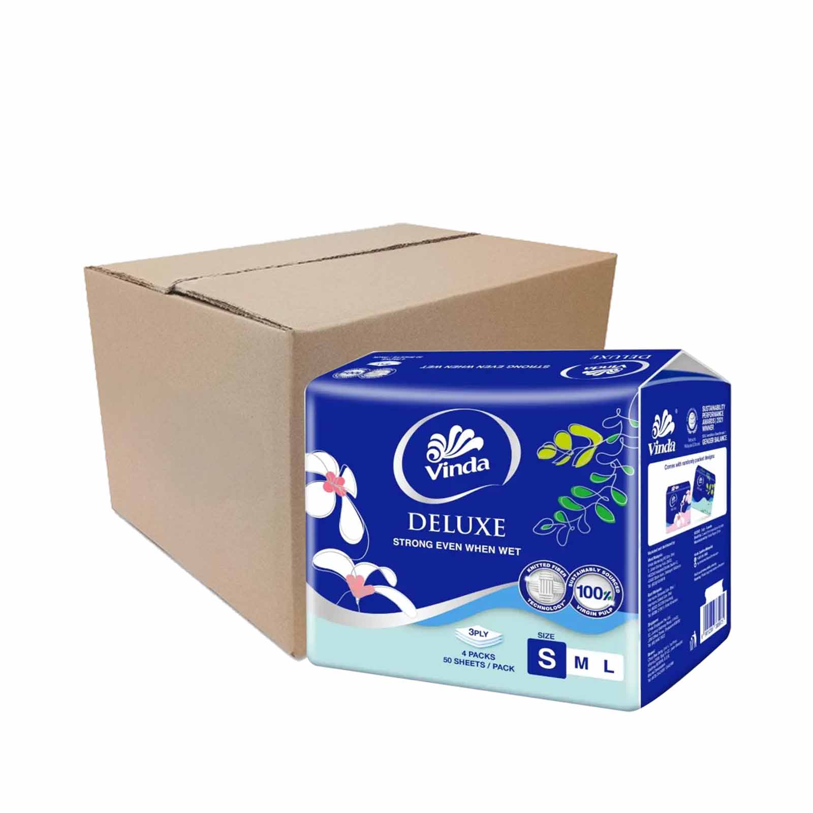 Vinda Deluxe 3Ply Softpack Tissue 50pcs x 4 - Image 2