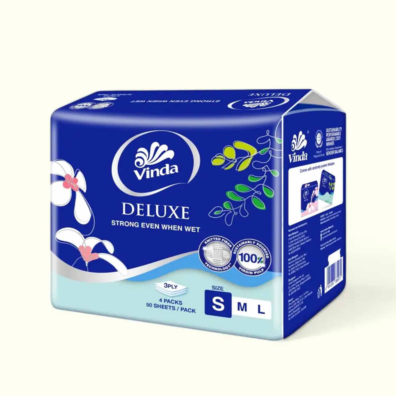 Vinda Deluxe 3Ply Softpack Tissue 50pcs x 4 - Image 3