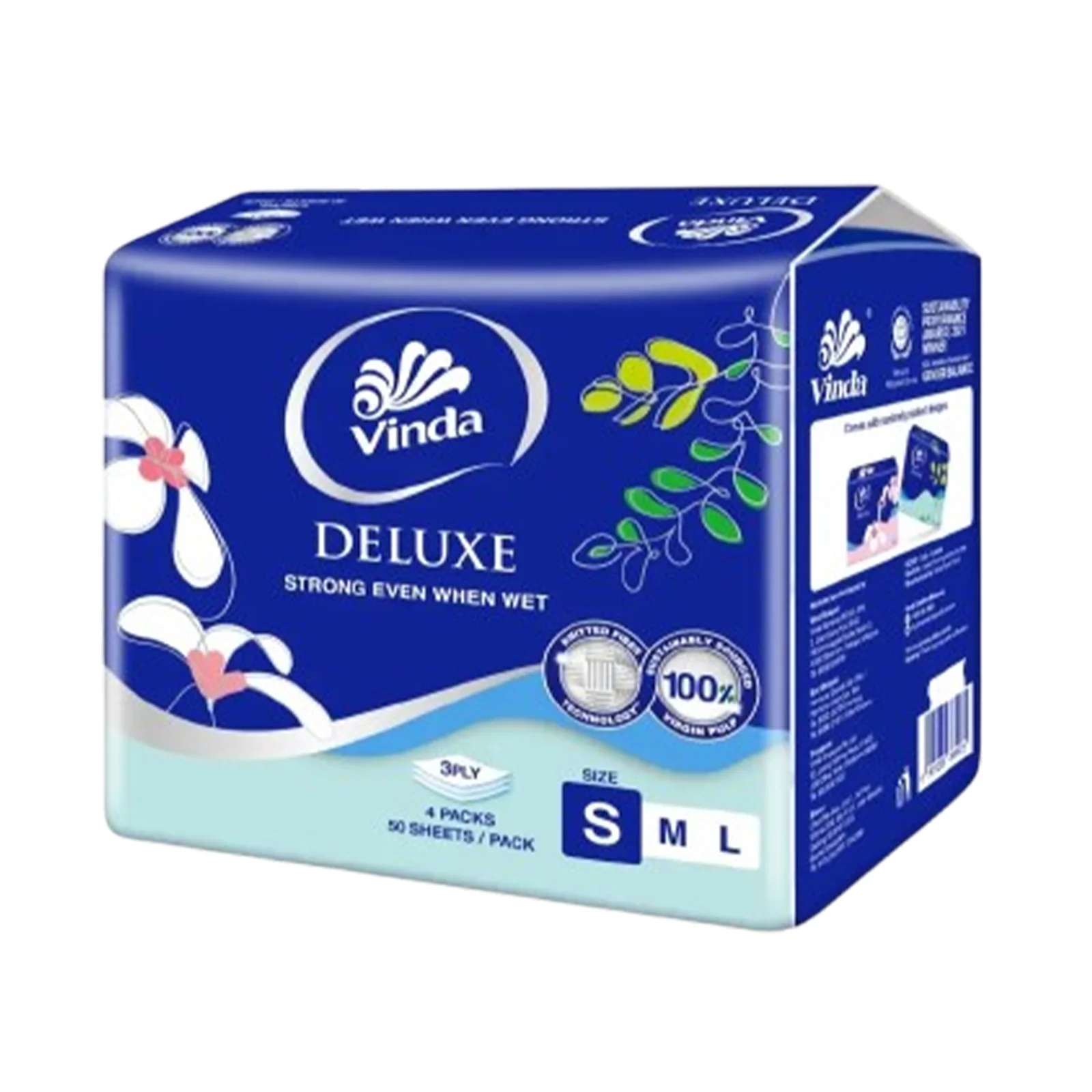 Vinda Deluxe 3Ply Softpack Tissue 50pcs x 4 - Image 4
