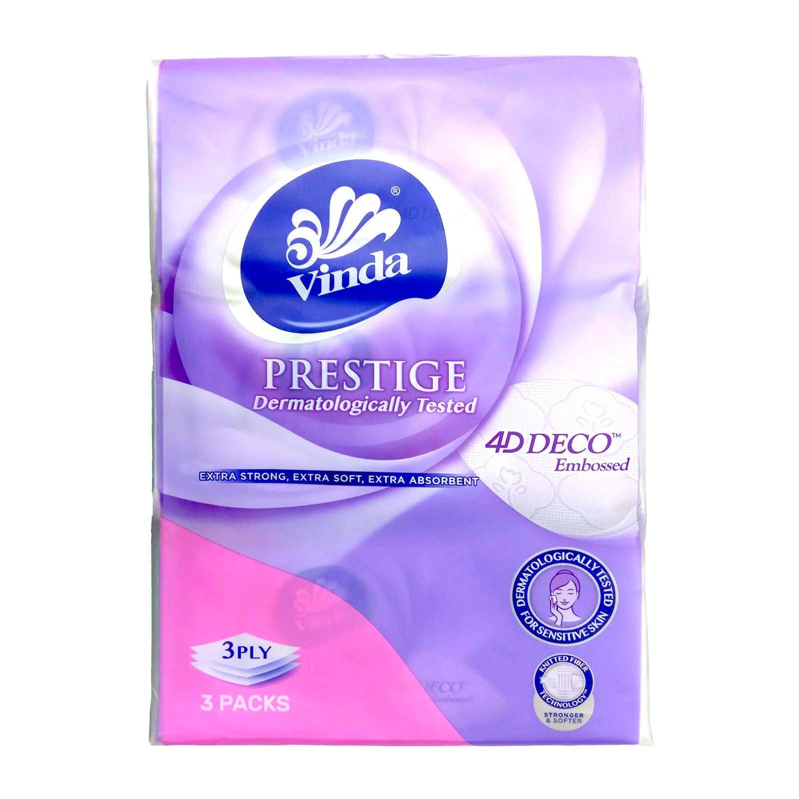 Vinda Prestige 4D Deco Embossed Facial Tissue 110pcs x 3 - Image 2