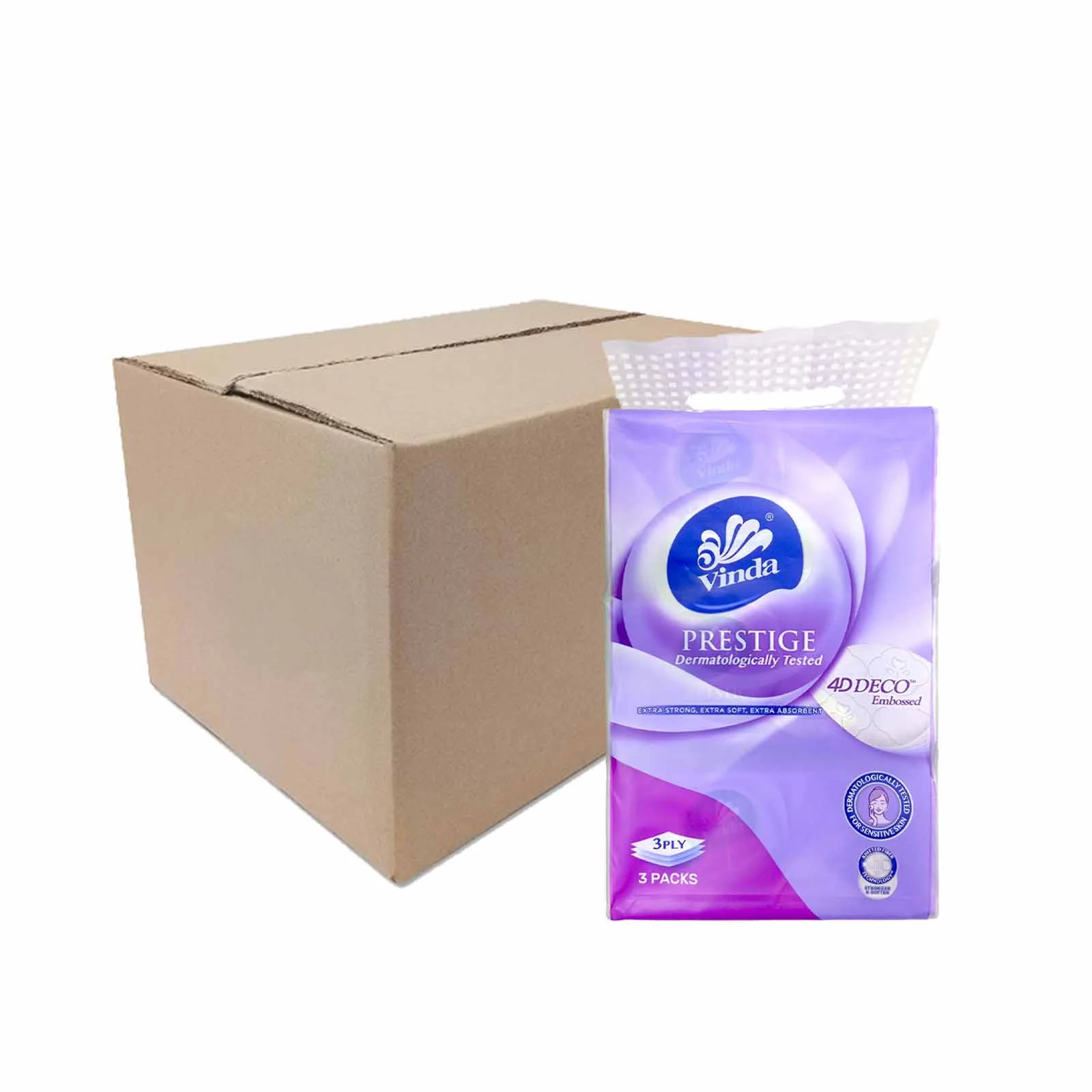 Vinda Prestige Facial Tissue Softpack 100pcs x 3 - Image 2