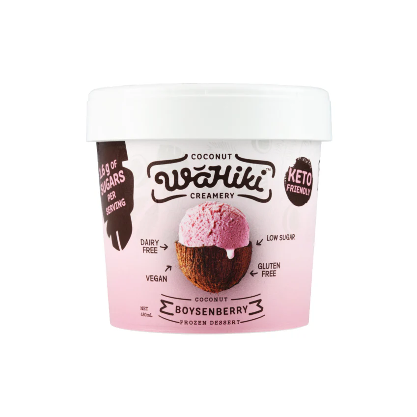 Wahiki Dairy Free Coconut Ice-Cream Boysenberry 480ml - Image 2