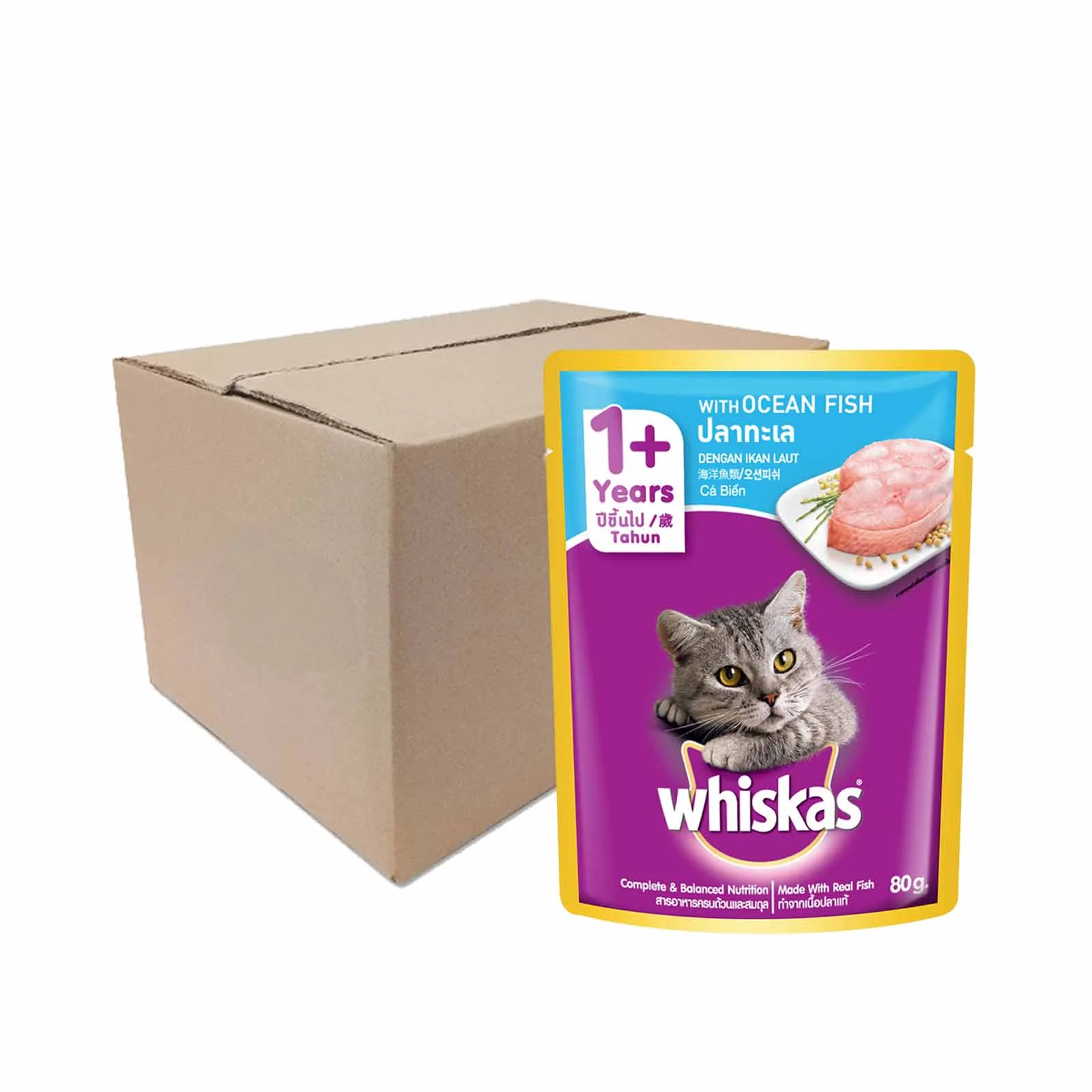 Whiskas Pouch Real Fish Ocean Fish 80g - Image 2
