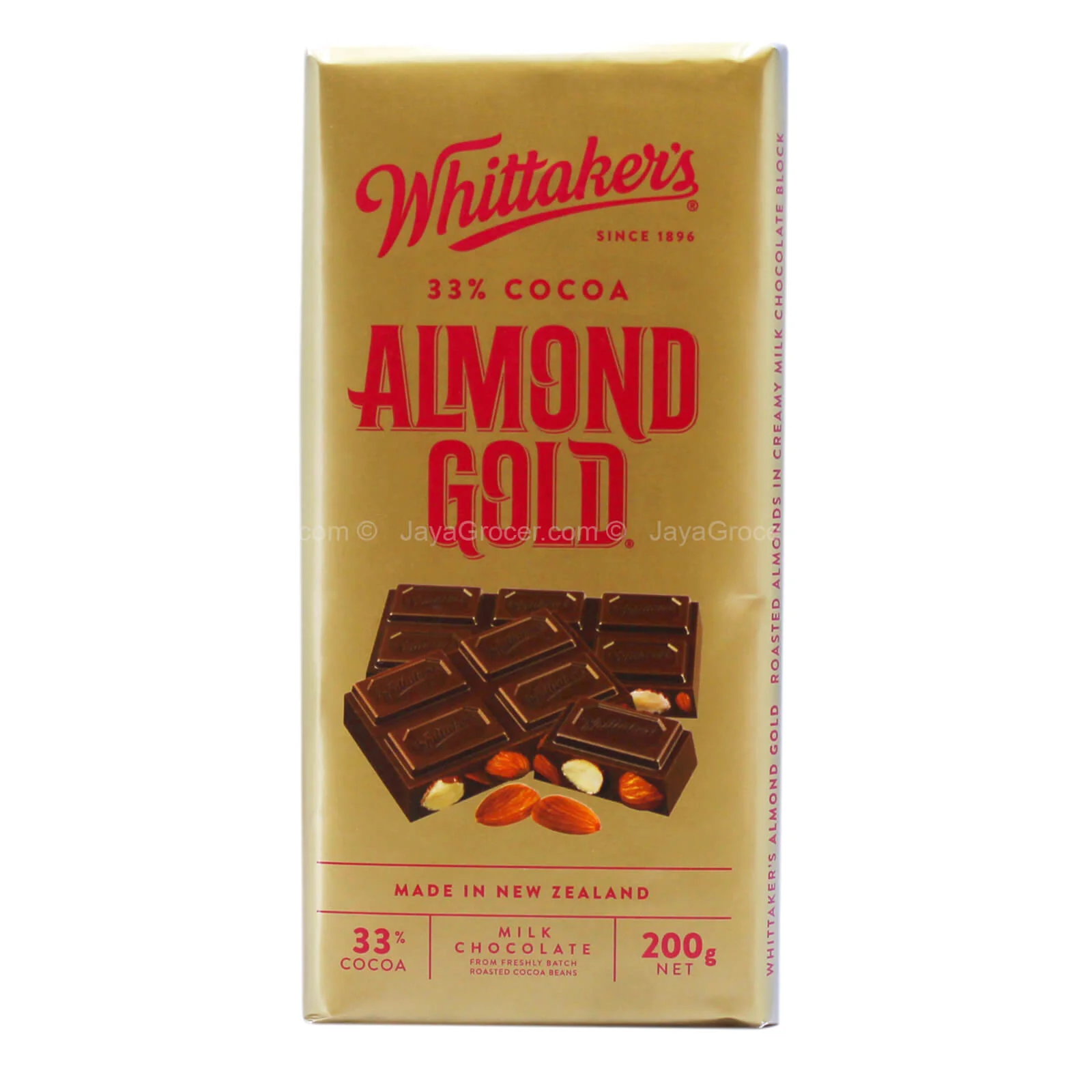 Whittakers Almond Gold Milk Chocolate Block 200g - Image 2