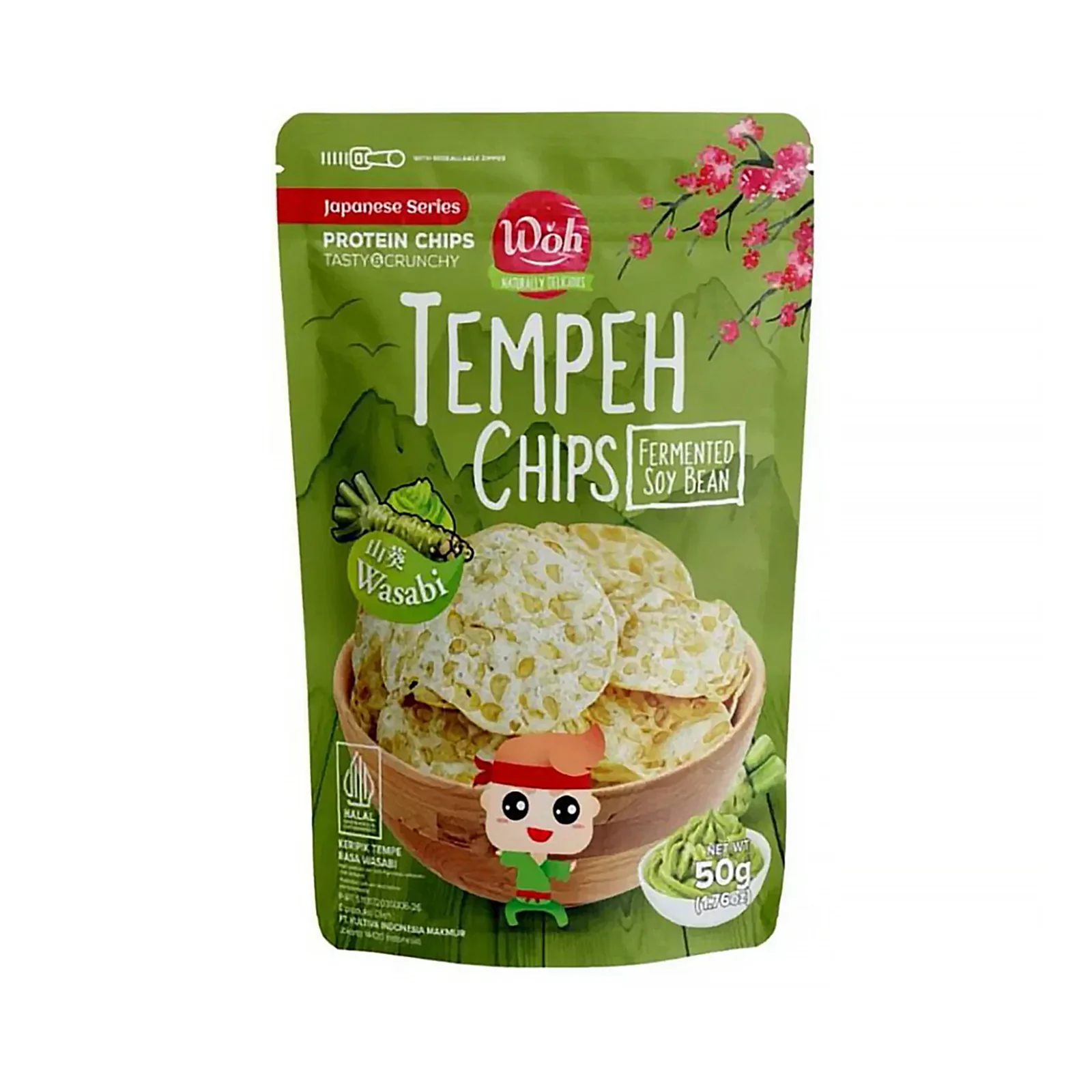 Woh Tempeh Chips Wasabi 100g