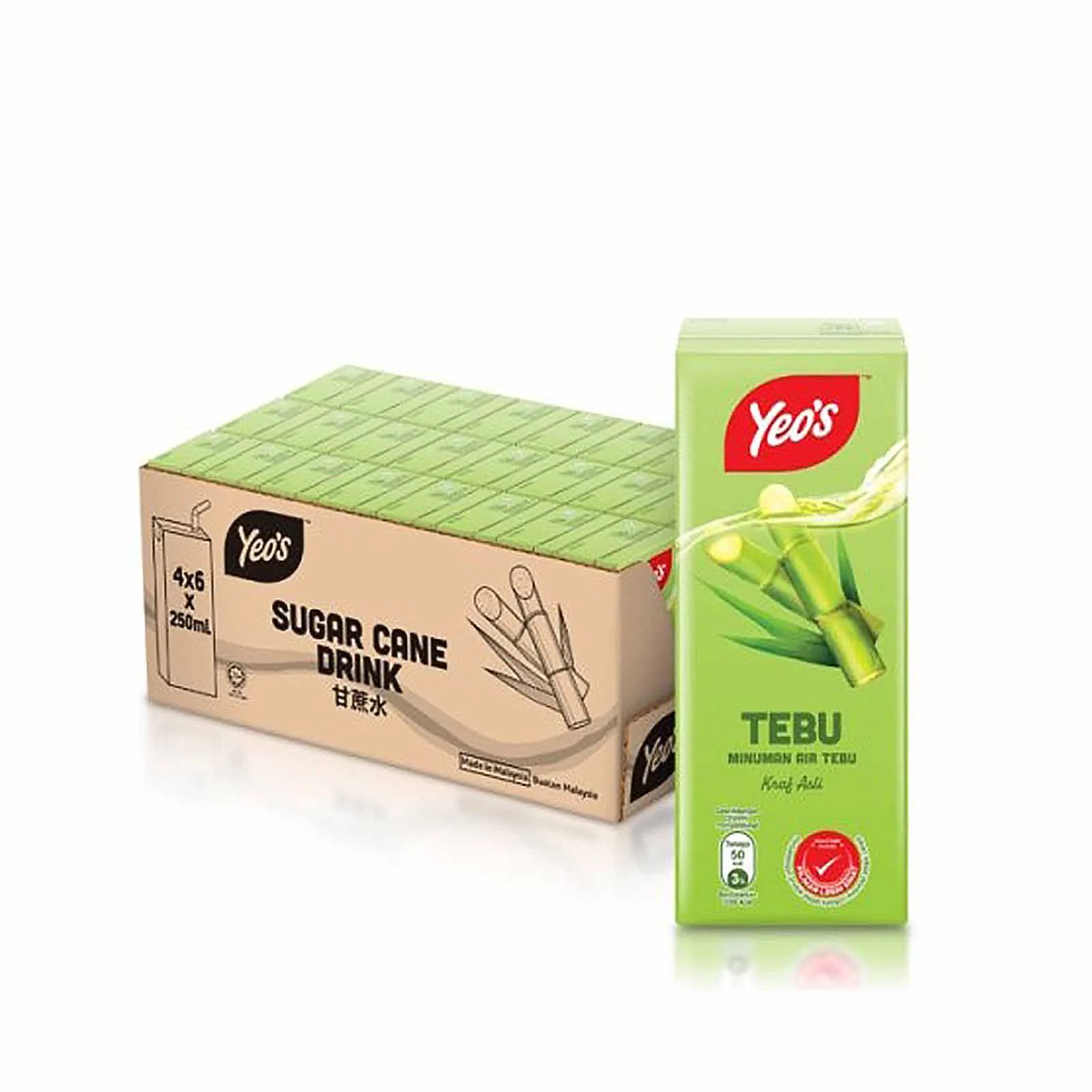 Yeos Sugar Cane 250ml x 6 - Image 2